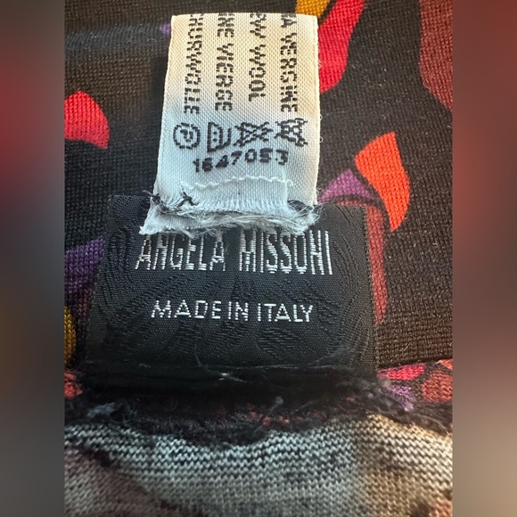 VTG Angela Missoni Wool Floral Long Sleeve Dress Italy Sustainable Flawed Gem S - Picture 11 of 14